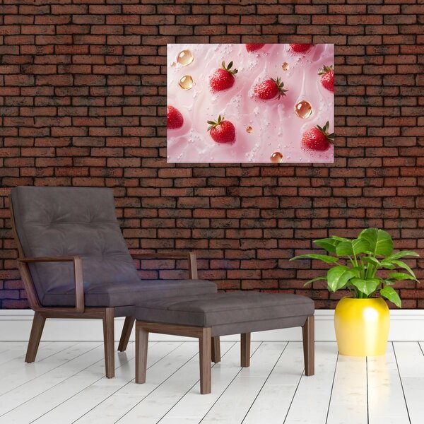 Slika - Jagode u mjehurićima (70x50 cm)