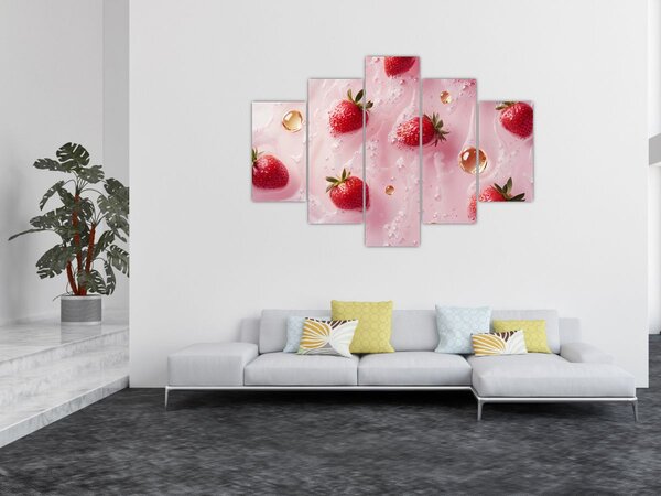 Slika - Jagode u mjehurićima (150x105 cm)