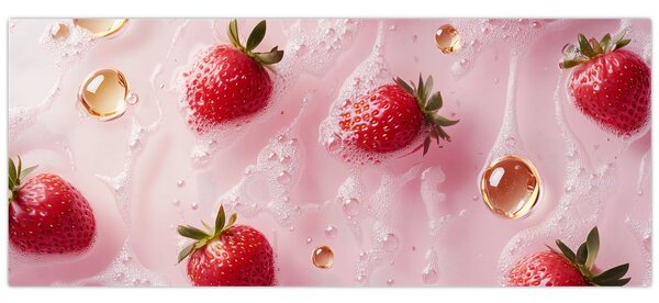 Slika - Jagode u mjehurićima (120x50 cm)