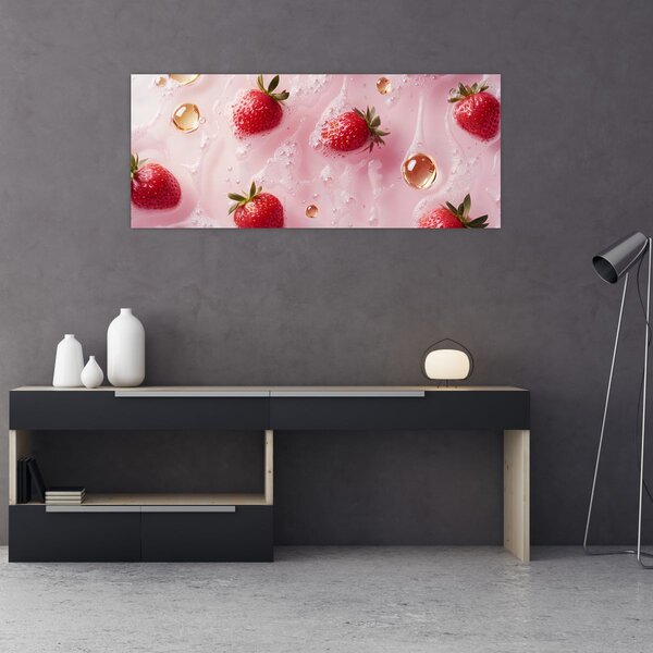 Slika - Jagode u mjehurićima (120x50 cm)