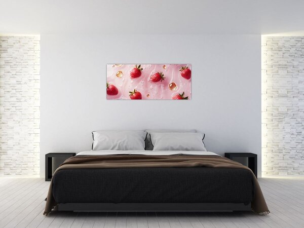Slika - Jagode u mjehurićima (120x50 cm)