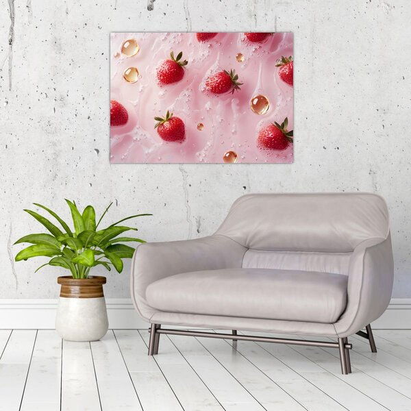 Slika - Jagode u mjehurićima (70x50 cm)