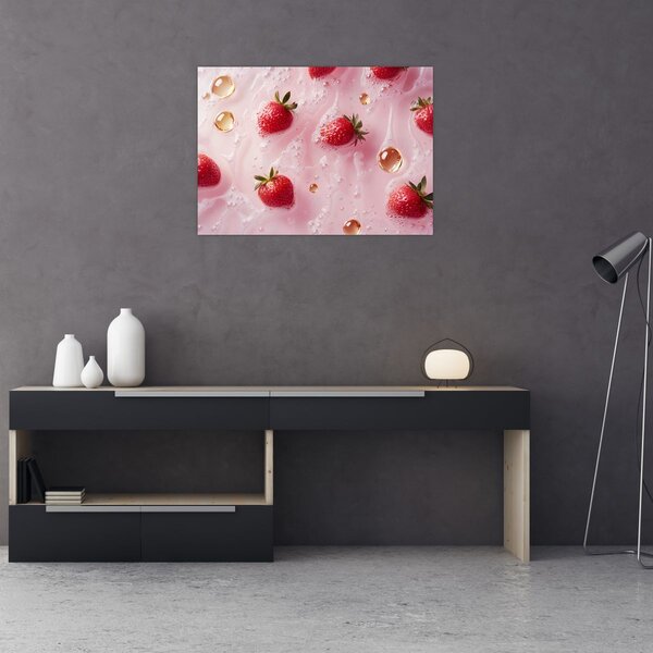 Slika - Jagode u mjehurićima (70x50 cm)