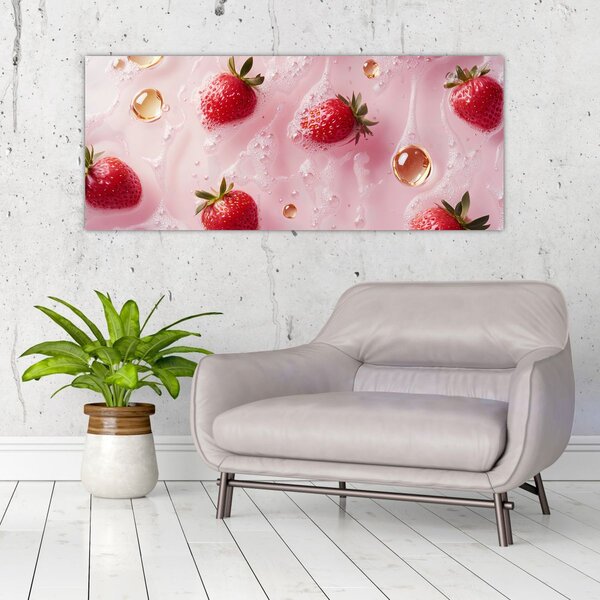 Slika - Jagode u mjehurićima (120x50 cm)