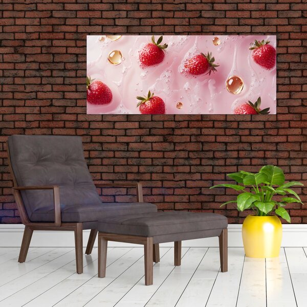 Slika - Jagode u mjehurićima (120x50 cm)