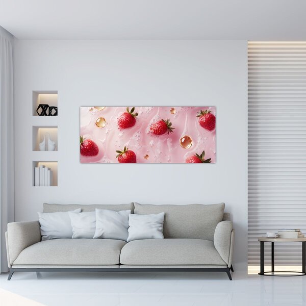 Slika - Jagode u mjehurićima (120x50 cm)