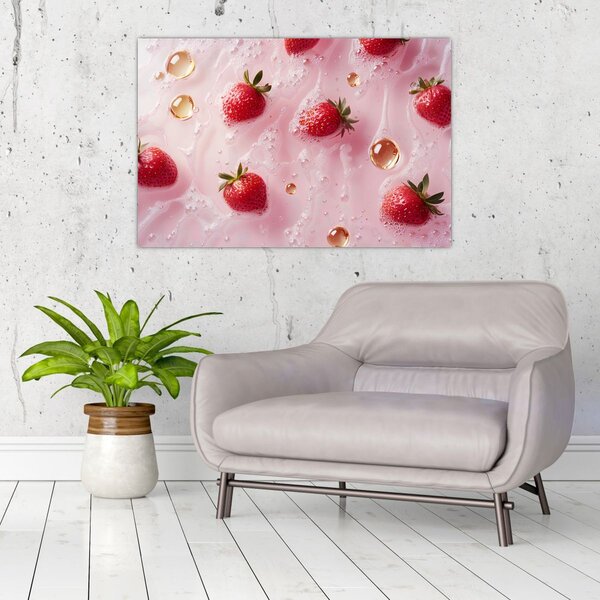 Slika - Jagode u mjehurićima (90x60 cm)