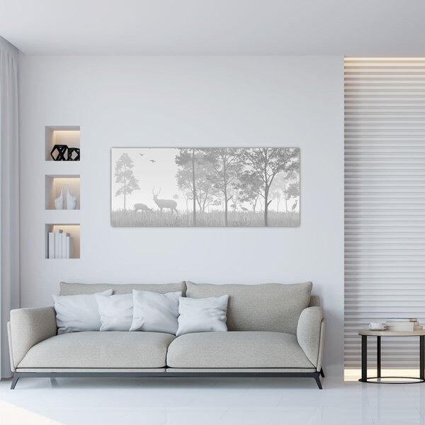 Slika - Livada sa jelenima (120x50 cm)