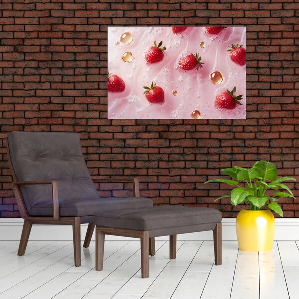 Slika - Jagode u mjehurićima (90x60 cm)
