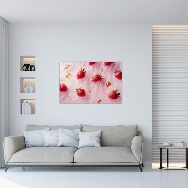 Slika - Jagode u mjehurićima (90x60 cm)