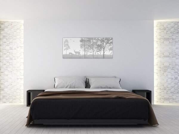 Slika - Livada sa jelenima (120x50 cm)
