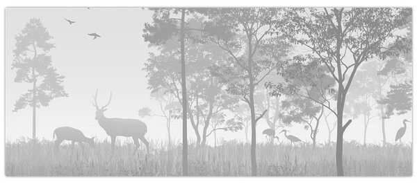 Slika - Livada sa jelenima (120x50 cm)