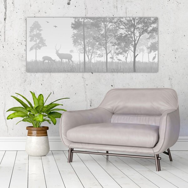 Slika - Livada sa jelenima (120x50 cm)
