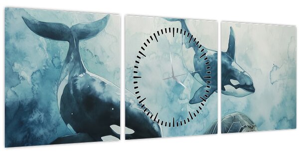 Slika - Podvodna slika (sa satom) (90x30 cm)