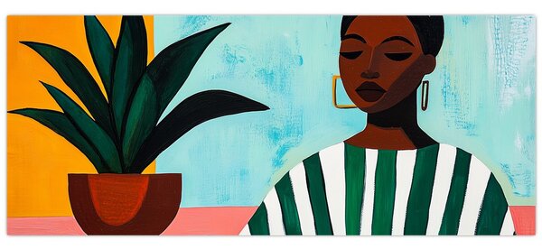 Slika - Žena s cvijetom (120x50 cm)