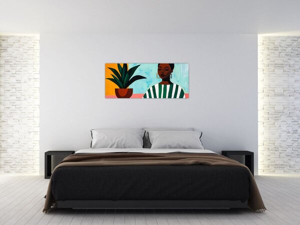 Slika - Žena s cvijetom (120x50 cm)