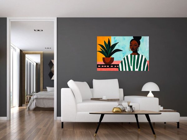 Slika - Žena s cvijetom (90x60 cm)
