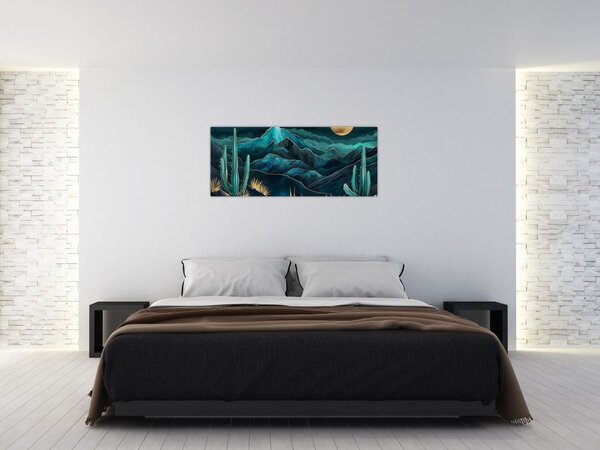 Slika - Tirkizna noć (120x50 cm)