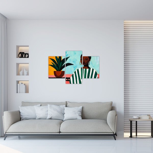 Slika - Žena s cvijetom (90x60 cm)