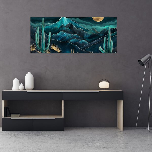 Slika - Tirkizna noć (120x50 cm)