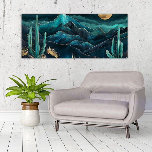 Slika - Tirkizna noć (120x50 cm)