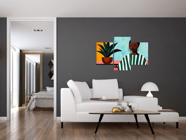 Slika - Žena s cvijetom (90x60 cm)