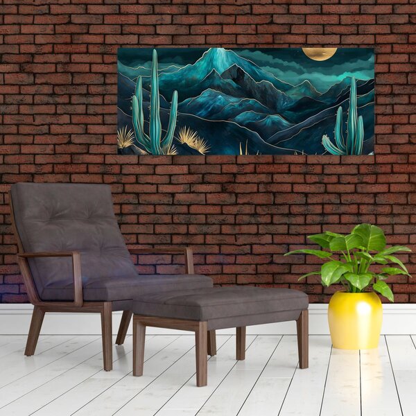 Slika - Tirkizna noć (120x50 cm)