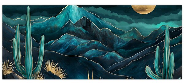 Slika - Tirkizna noć (120x50 cm)