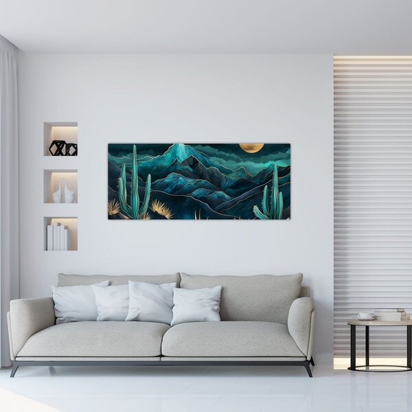 Slika - Tirkizna noć (120x50 cm)