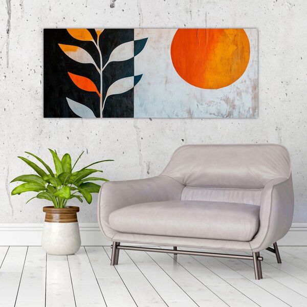 Slika - Apstrakcija biljke i sunca (120x50 cm)