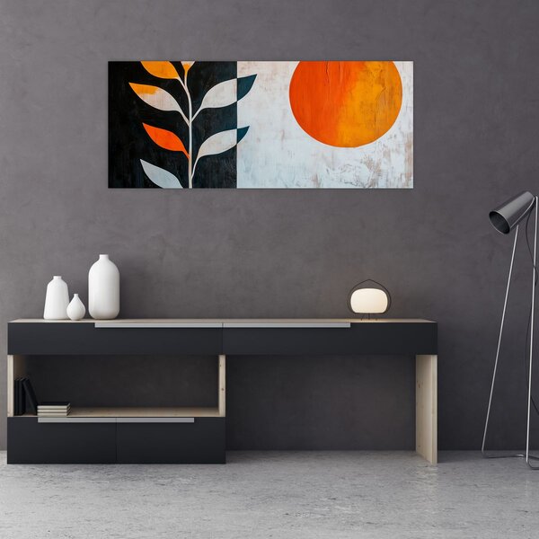 Slika - Apstrakcija biljke i sunca (120x50 cm)