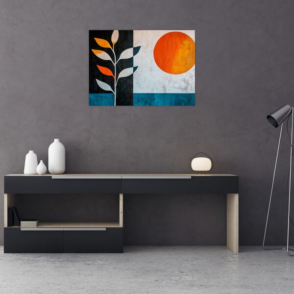 Slika - Apstrakcija biljke i sunca (70x50 cm)