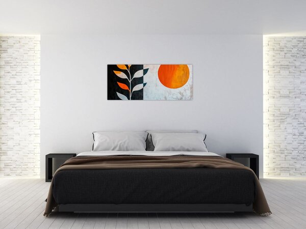Slika - Apstrakcija biljke i sunca (120x50 cm)