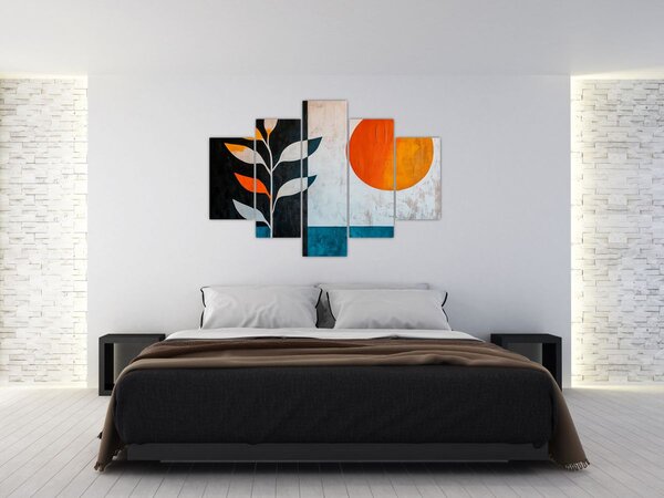 Slika - Apstrakcija biljke i sunca (150x105 cm)