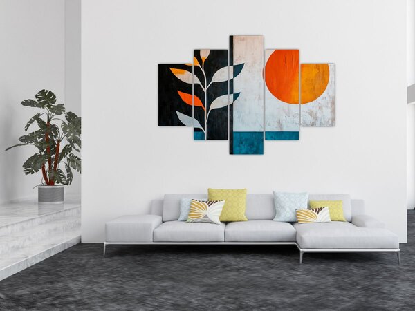 Slika - Apstrakcija biljke i sunca (150x105 cm)
