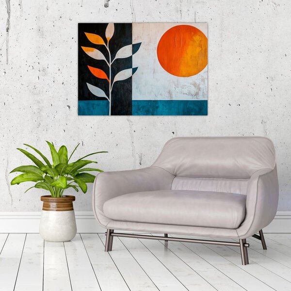 Slika - Apstrakcija biljke i sunca (70x50 cm)