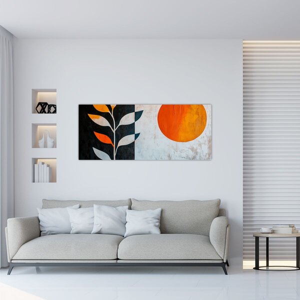Slika - Apstrakcija biljke i sunca (120x50 cm)