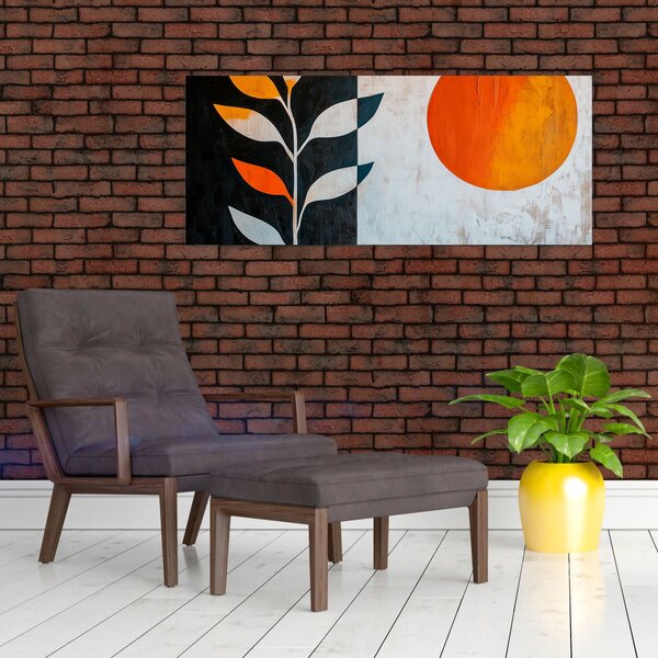 Slika - Apstrakcija biljke i sunca (120x50 cm)