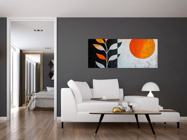 Slika - Apstrakcija biljke i sunca (120x50 cm)