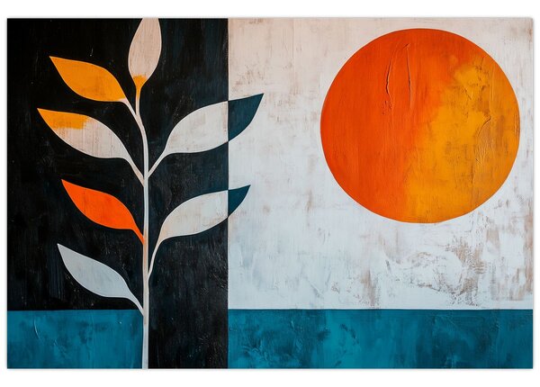 Slika - Apstrakcija biljke i sunca (90x60 cm)