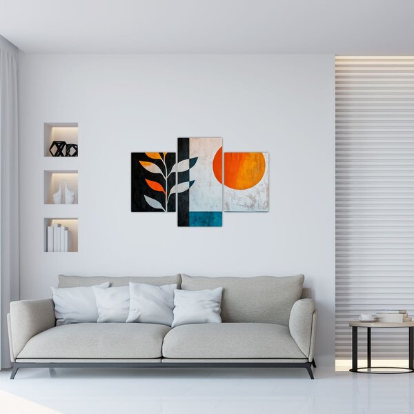 Slika - Apstrakcija biljke i sunca (90x60 cm)