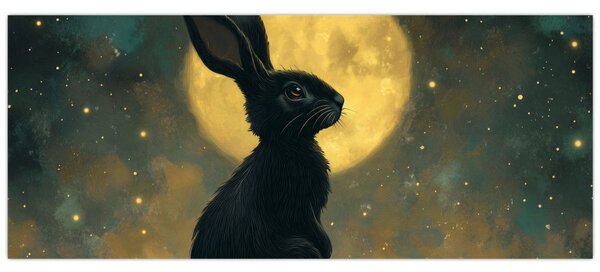 Slika - Zec s mjesecom (120x50 cm)