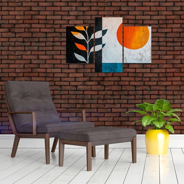 Slika - Apstrakcija biljke i sunca (90x60 cm)