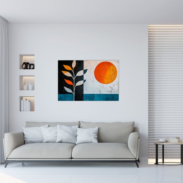 Slika - Apstrakcija biljke i sunca (90x60 cm)