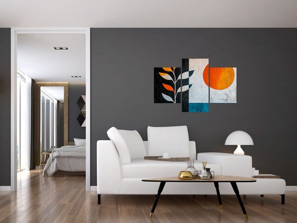 Slika - Apstrakcija biljke i sunca (90x60 cm)