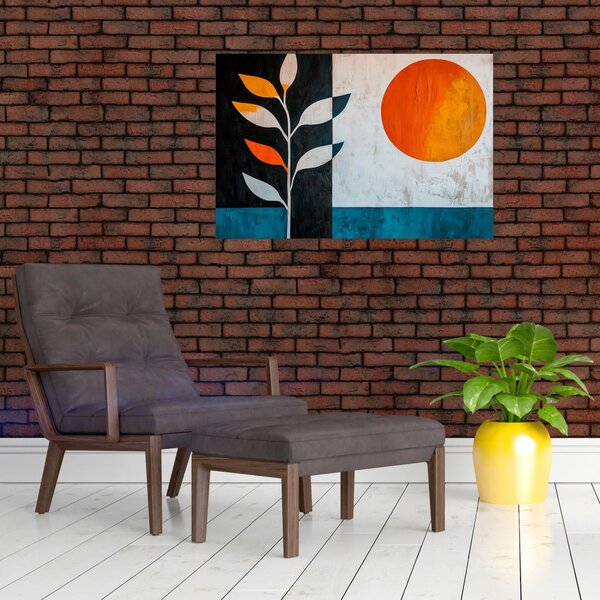 Slika - Apstrakcija biljke i sunca (90x60 cm)
