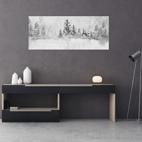 Slika - Jeleni uz jezero (120x50 cm)