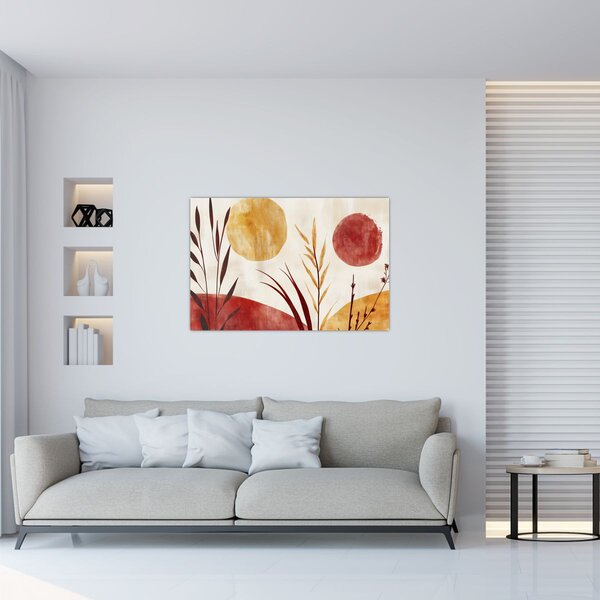 Slika - Biljke i krugovi (90x60 cm)