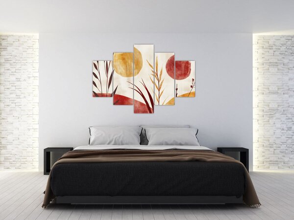 Slika - Biljke i krugovi (150x105 cm)