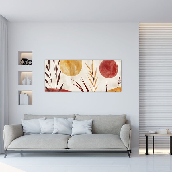 Slika - Biljke i krugovi (120x50 cm)